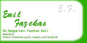 emil fazekas business card